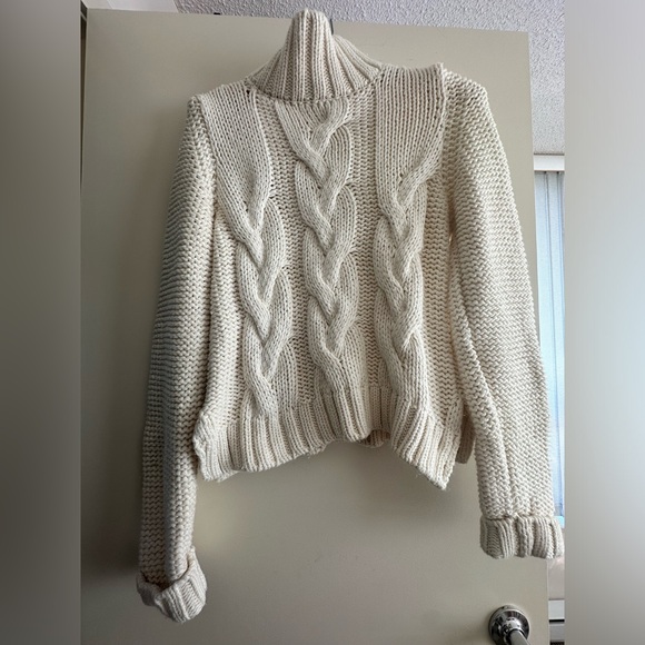 Dimensione One Beige Cableknit Sweater Size Medium Made in Italia - Picture 3 of 8